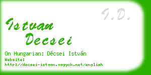 istvan decsei business card