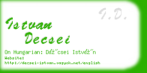 istvan decsei business card